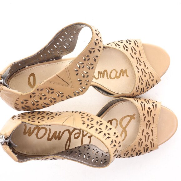 Sam Edelman Leather Alva High Heels Sandals Women 10 Cream/Tan/Nude Like NEW - Picture 12 of 16